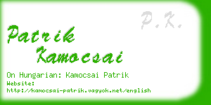 patrik kamocsai business card